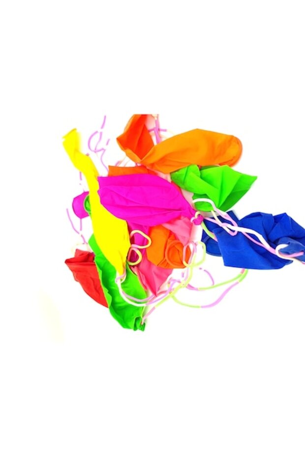 Set 10 colorful balloons with string 30 cm - 1