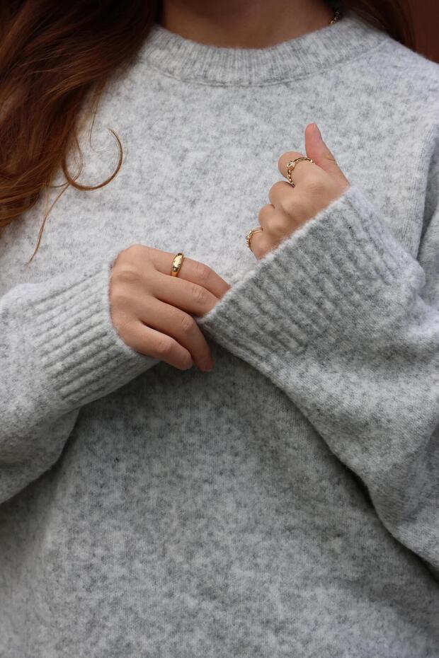 Bisiklet Yaka Basic Triko Kazak - 4