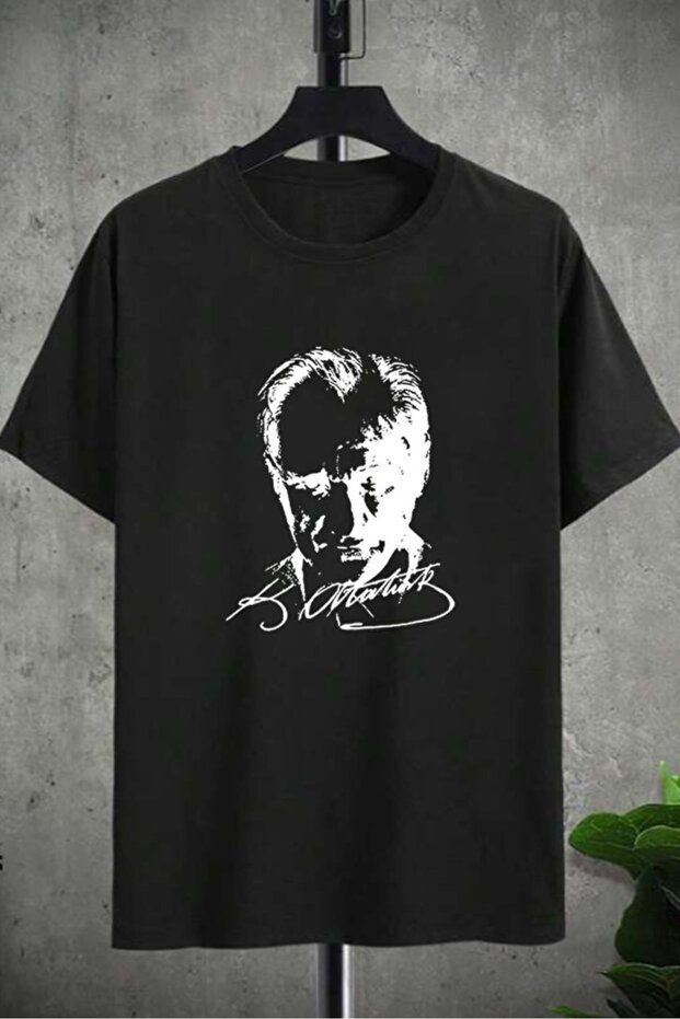 Unisex Black Ataturk Printed Crew Neck T-Shirt November 10