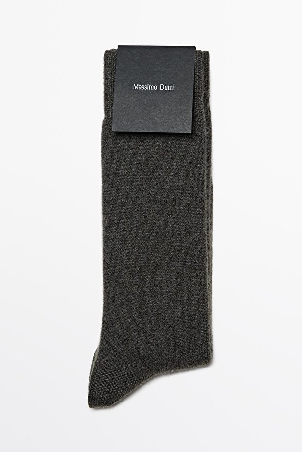 Kaşmir karışımlı triko çorap - 1