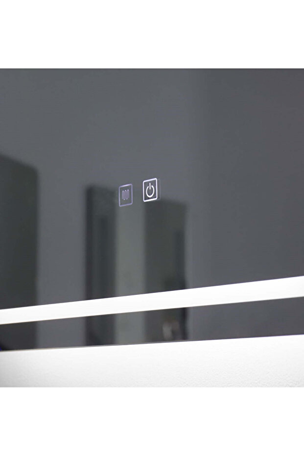 LED Mirror with Touch, 50 X 70 Cm, with Defog Function, Matte Black Frame, J35, - 9