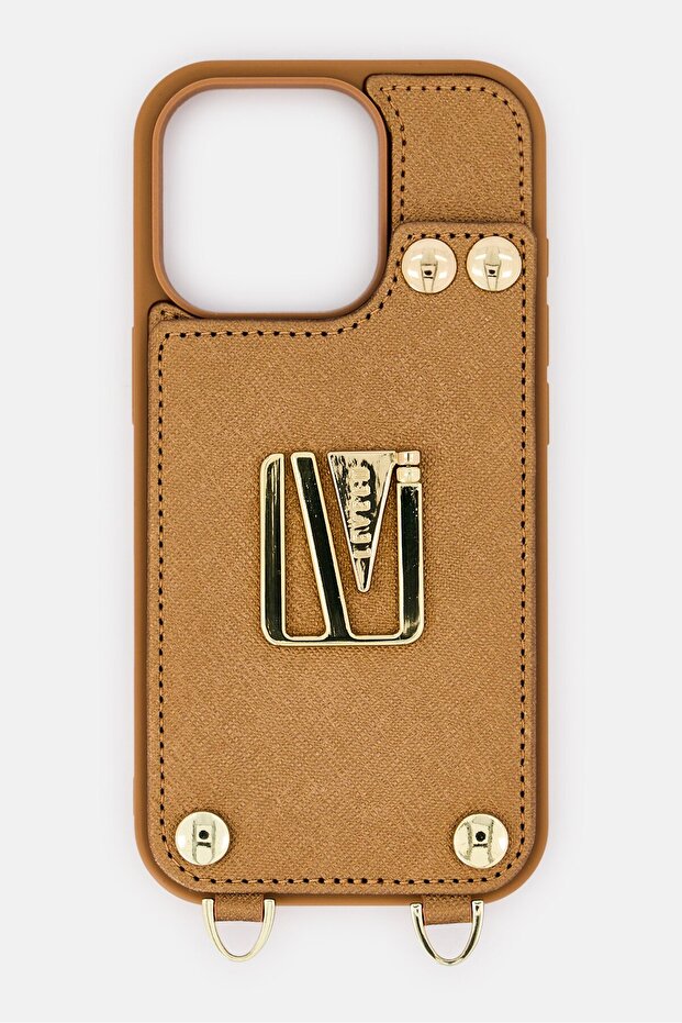iPhone 16 Pro Serena Leather 3 Card Slots Protective Case, Brown