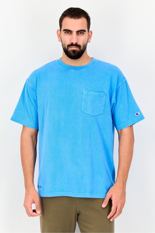 Men Sportswear Fit Short Sleeve Outdoor T-Shirt, Blue