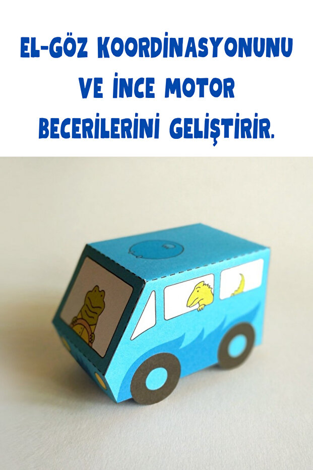 Kağıttan Maket Arabalar Yapıyoruz Şablonu, 5 Adet A4 Boyutta Kalın ve Sert Kağıt. - 4