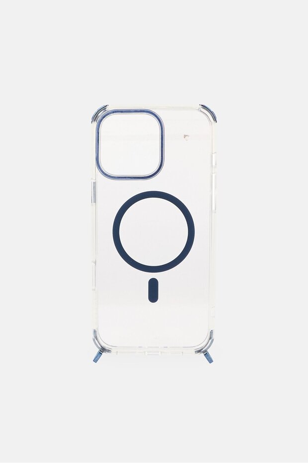 iPhone 16 Pro Max Celeste Magsafe Case With Crossbody Strap, Blue