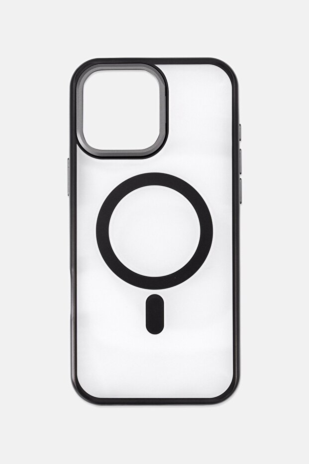 جراب إيليو لجهاز آيفون 16 برو ماكس مع حامل حلقي للكاميرا، أسود - 1