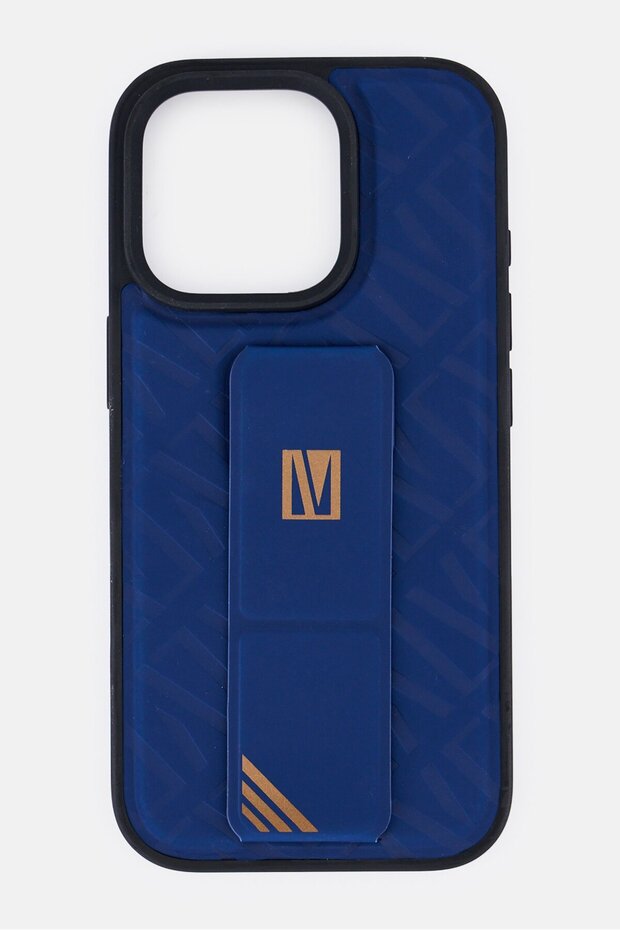 iPhone 16 Pro Morphix Cuero Grip Stand Protective Case, Dark Blue