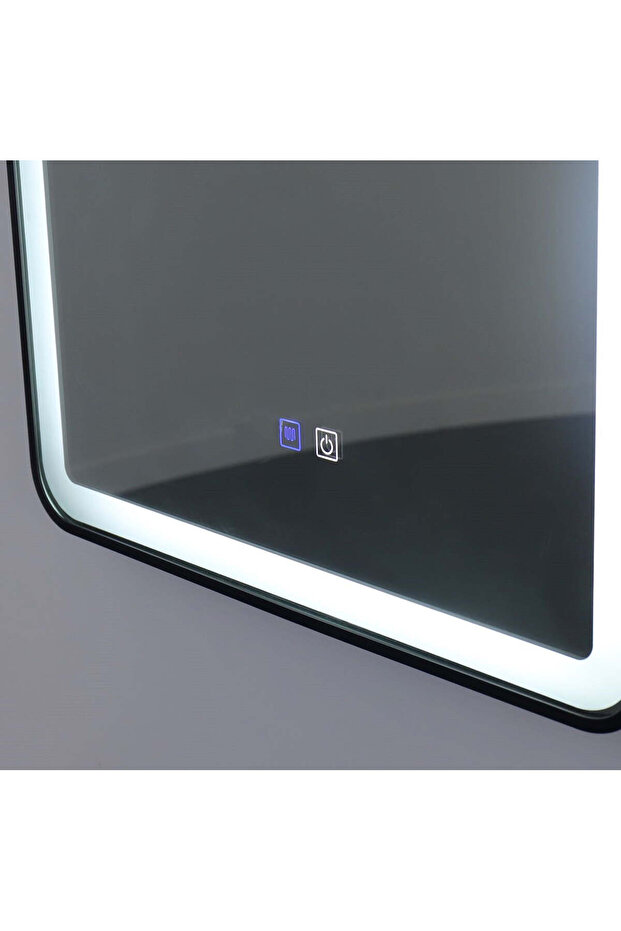 LED Mirror with Touch, 50 X 70 Cm, with Defog Function, Matte Black Frame, J35, - 8