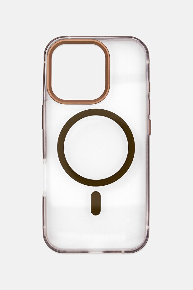 جراب حماية كلير ماجسيف لجهاز iPhone 16 Pro، بني - 1