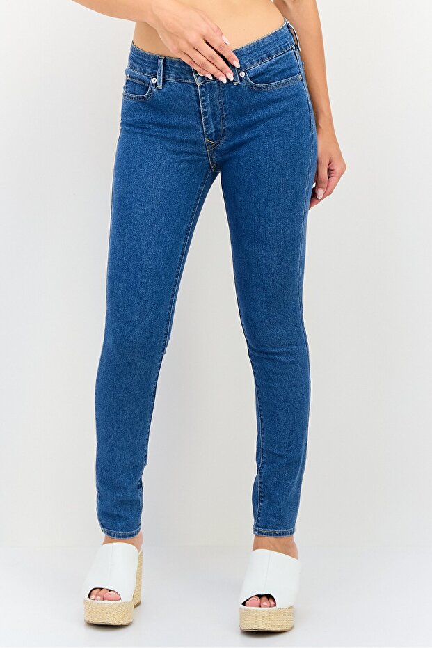 Women Skinny Fit Washed Stretchable Jeans, Blue