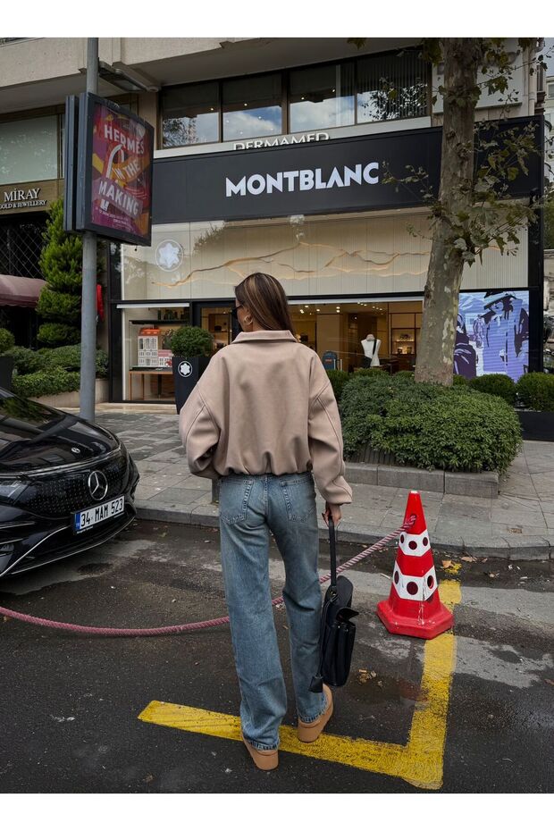 Bej Bomber Ceket - 2