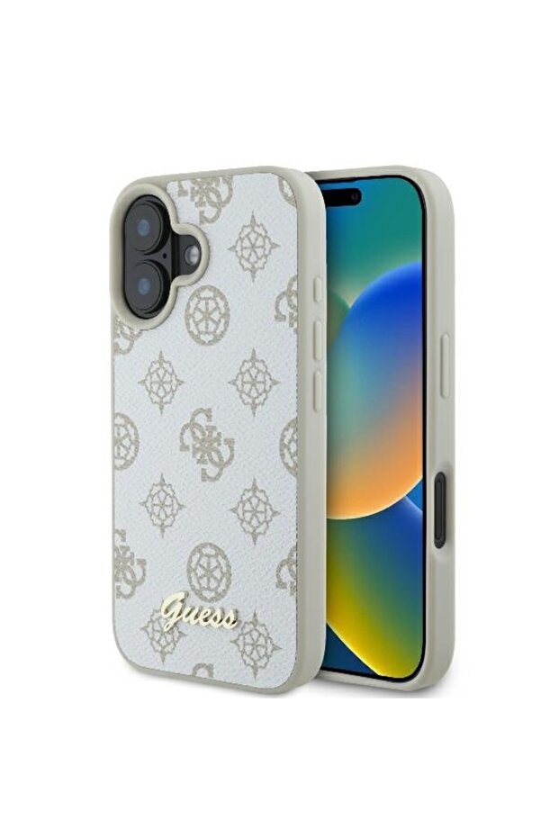 Case for IPhone 16, Peony Script MagSafe - White - 1