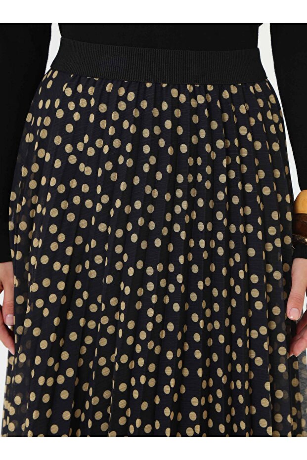 تنورة من التول منقوشة بنقاط - منقوشة باللون الأسود - - 3