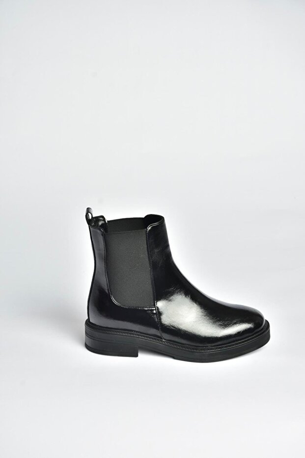 V312217360 Siyah Rustik Alçak Tabanlı Kadın Bot - 5