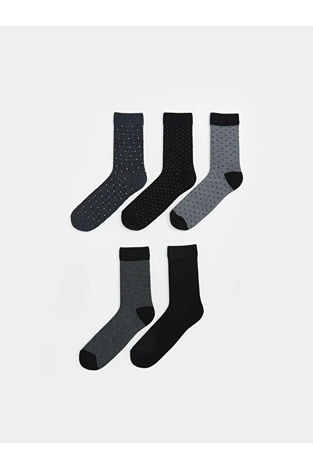 Patterned Men's Ankle Socks 5 Pack