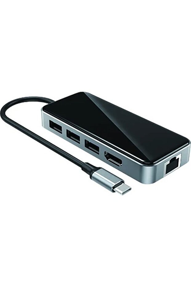 Type-C Hub - 10in1 Çoklu Adaptör, 4K HDMI, RJ45, 5Gbps USB 3.0, SD/TF, 55W PD Şarj Destekli | HC76 - 2