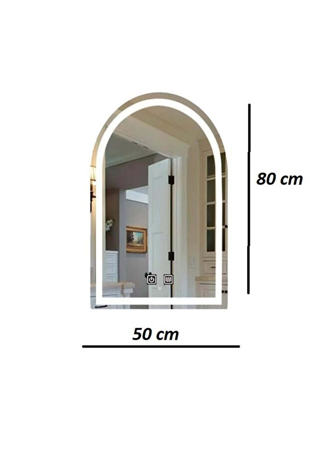 LED and Touch Mirror, with Defog Function, 50 x 80 cm, - 3