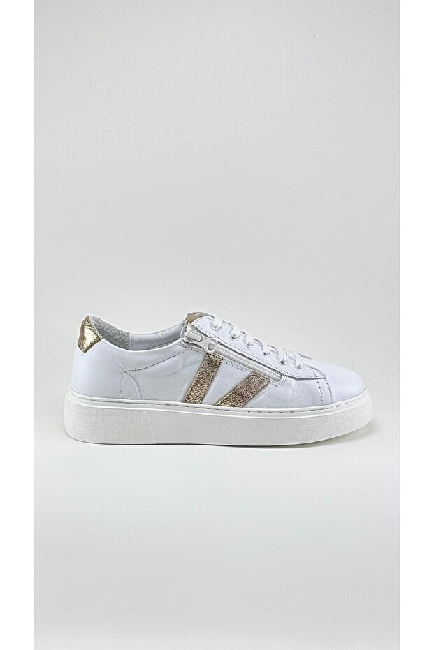 Women's Genuine Leather White Sneakers - Ultra Light and Comfortable - Eva Sole