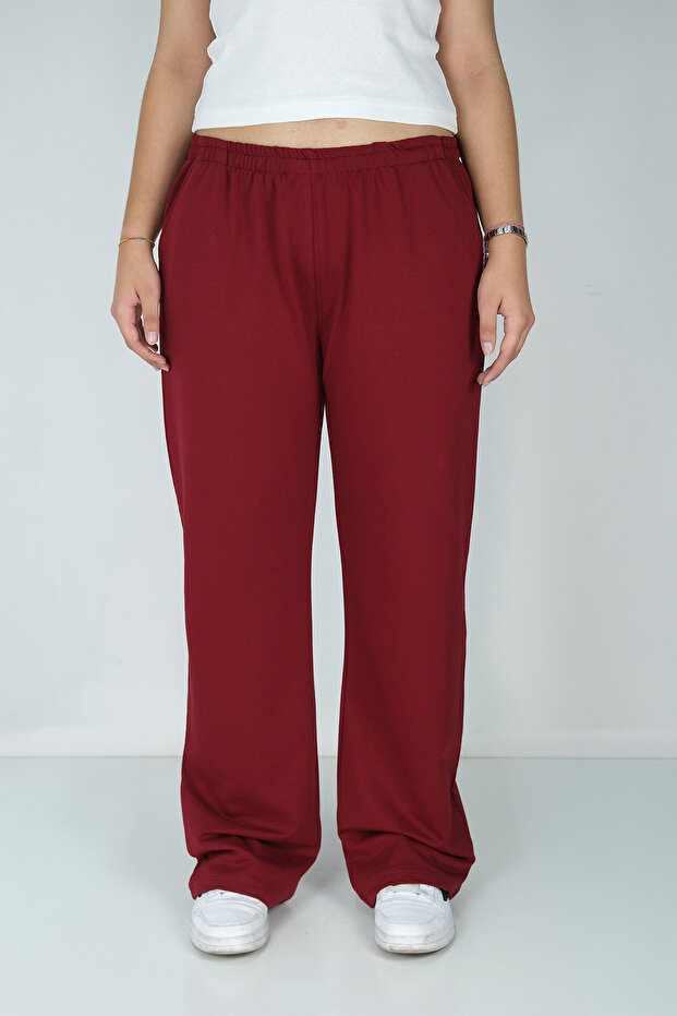 Women's Long Pants Wide Leg Cut 30/100 Cotton Polyester Non-Knee-Revealing Fabric
