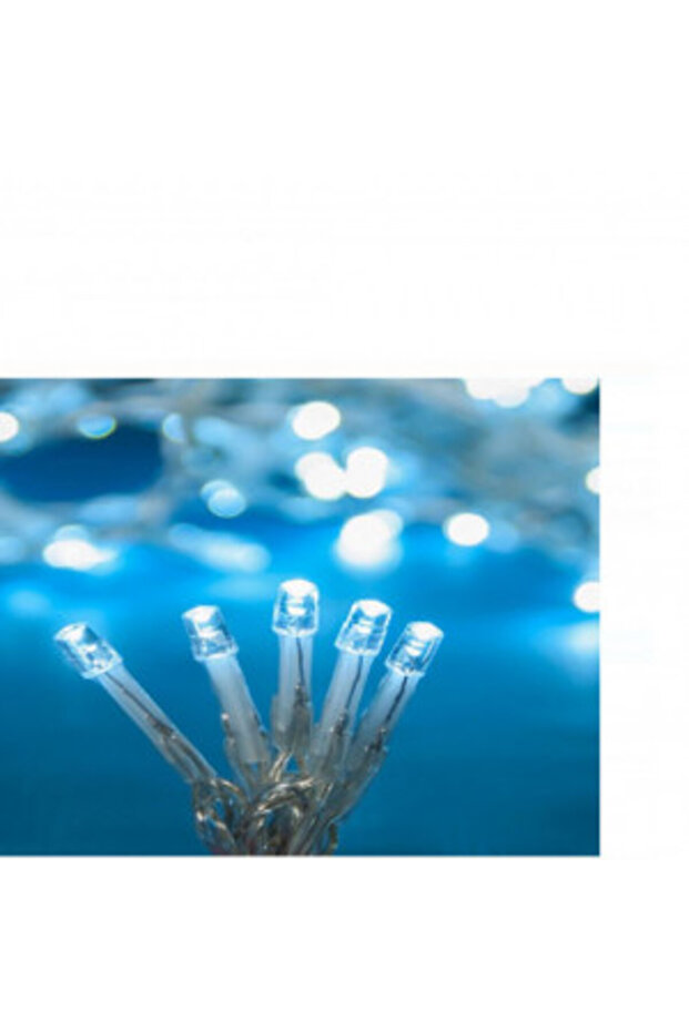 Light String with 300 LED Bulbs Cold White Transparent Cable with 8 Programs - 7