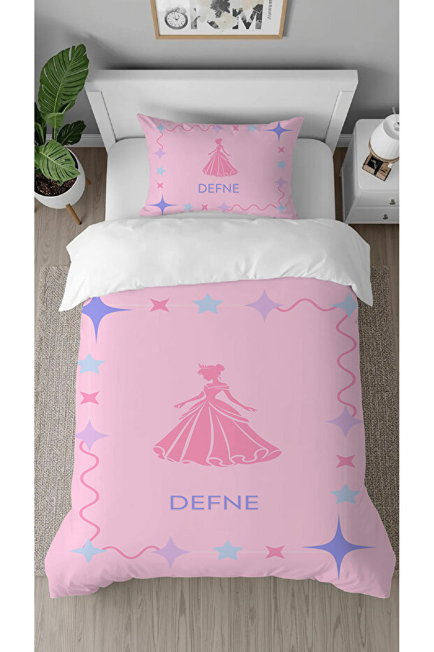 Name Can Be Written on It Prince Pink Special Patterned Digital Printed Single Duvet Cover Set Without Sheets