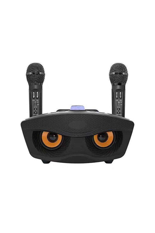 Household KTV 2-in-1 Portable Karaoke Wireless Speaker with Dual Microphones Owl Speaker