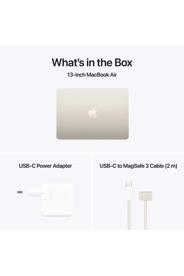 MacBook Air 13", M4 processor, 10 cores CPU and 8 cores GPU, 16GB, 256GB, Starlight, INT KB - 10
