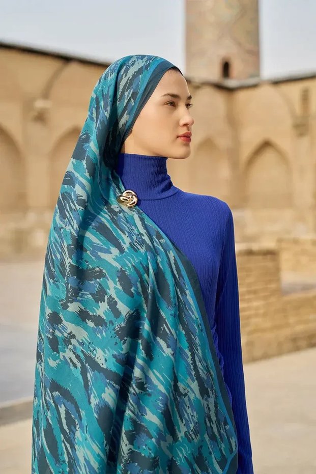 Noble Cotton Modal Shawl - Navy Blue