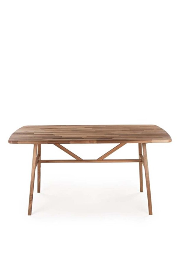 6 Kişilik Ceviz Masa Takımı,6 Adet ARC Ceviz sandalye,6 Kişilik yemek masa takımı Bej 160 x 80 - 3