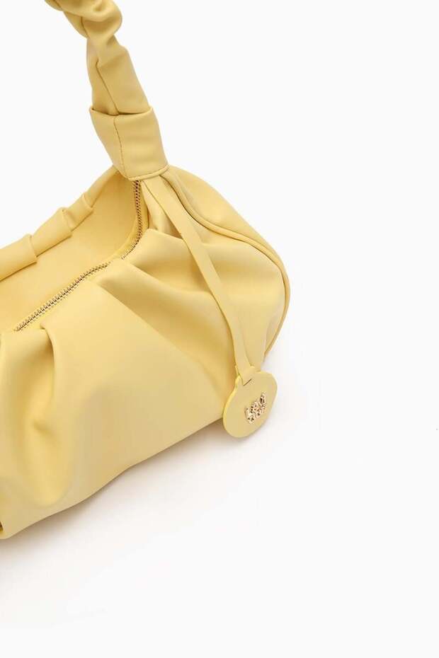 حقيبة كتف بحزام مطاطي أصفر - 2