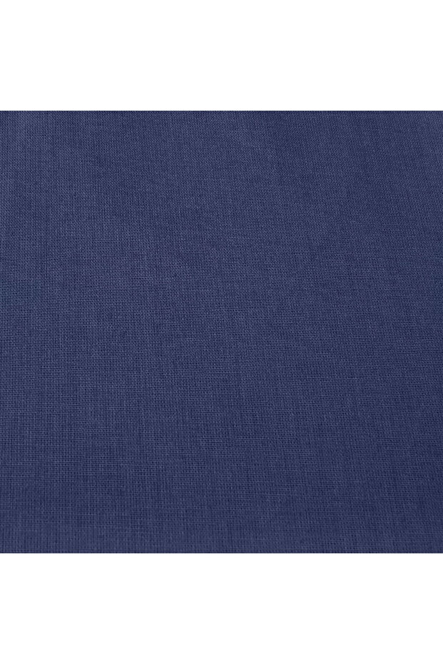 ملاءة سرير ناعمة بحافة مستقيمة مزدوجة - أزرق داكن - 240x260 سم - 2