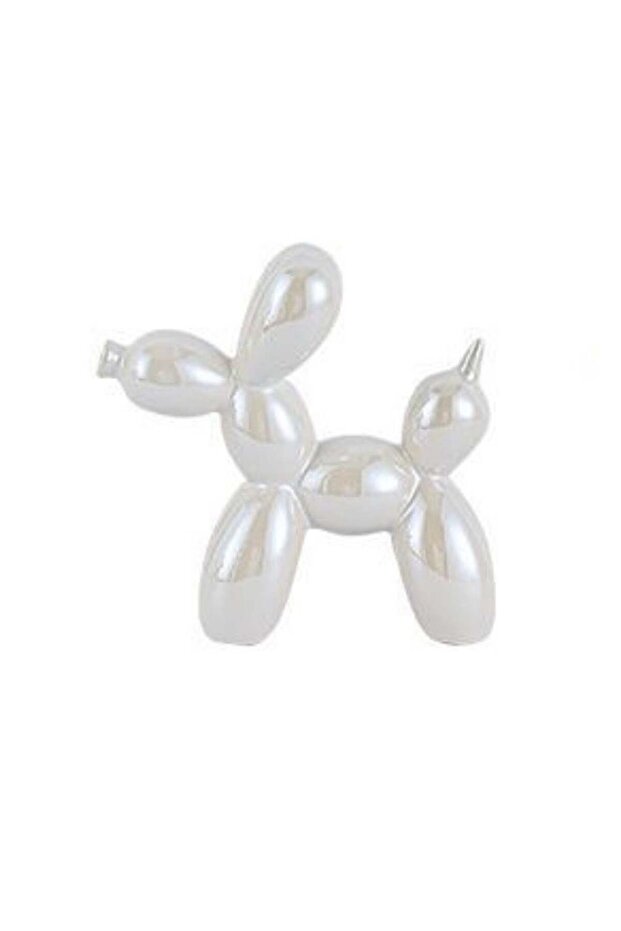 1 Piece Balloon Dog Statue Decoration Ornament, 18x22 cm, Pearl White
