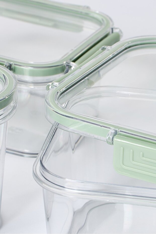 6 Pieces Storage Set With Snap Down Lids, Transparent - 4