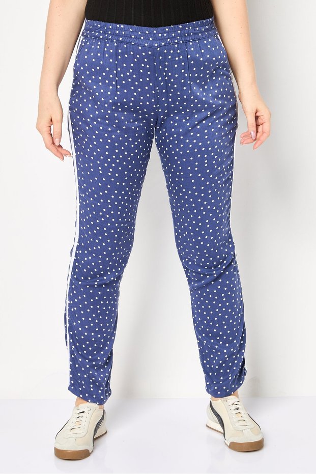 Women Street Fit Polka Dots Straight Leg Pants, Multicolor