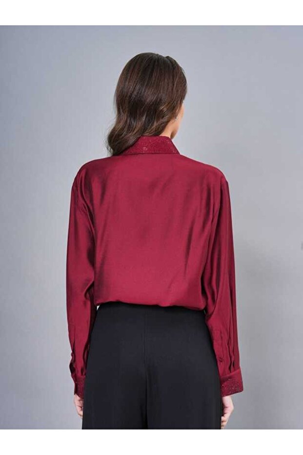 Taş İşlemeli Siyah Gömlek 40981 - 2