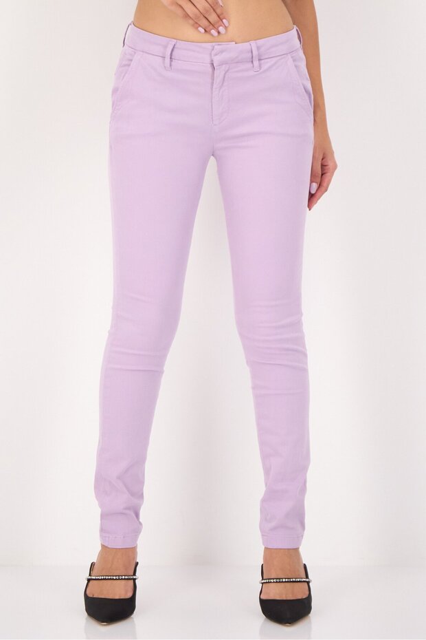 Women Regular Fit Solid Chino Pants, Dusty Purple