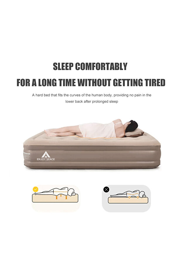 Automatic Inflatable Airbed for One Person Ergonomic Design Build-in Pump Self Inflating Air Mattres - 5