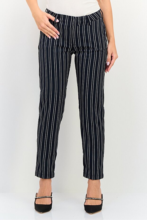 Women Regular Fit Stripe Straight Leg Pants, Multicolor