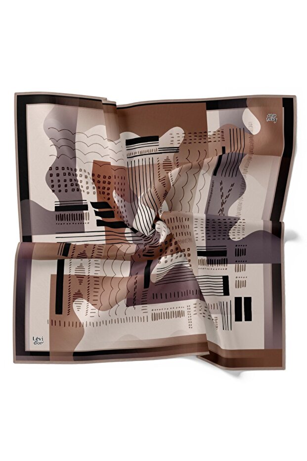 وشاح كريستالي لامع بنمط مخطط - 1