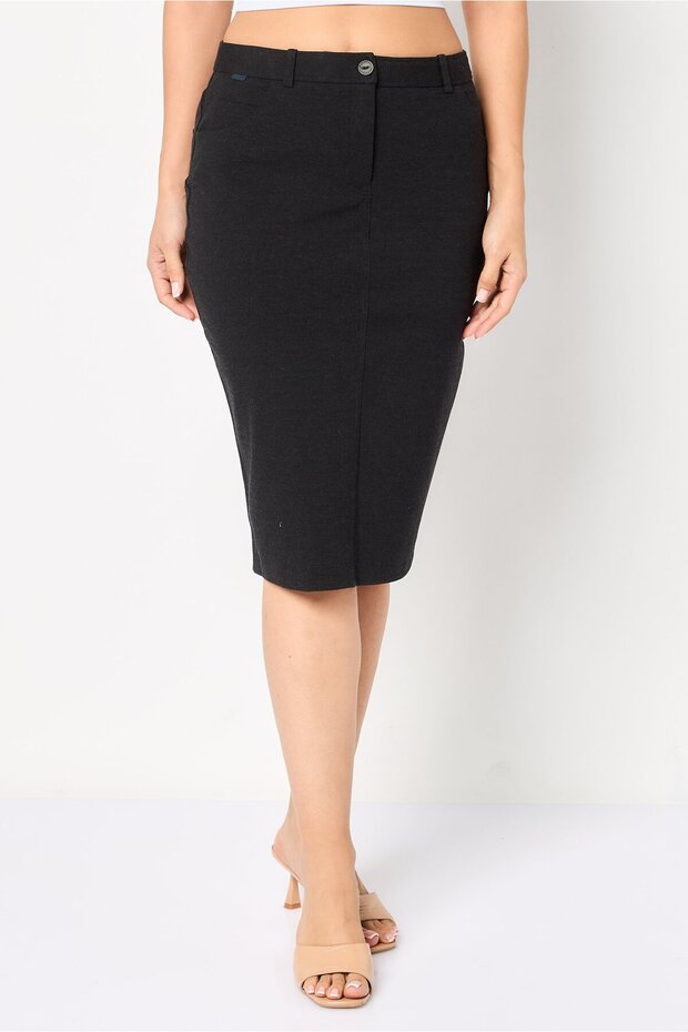 Women Heather Mini Skirt, Black