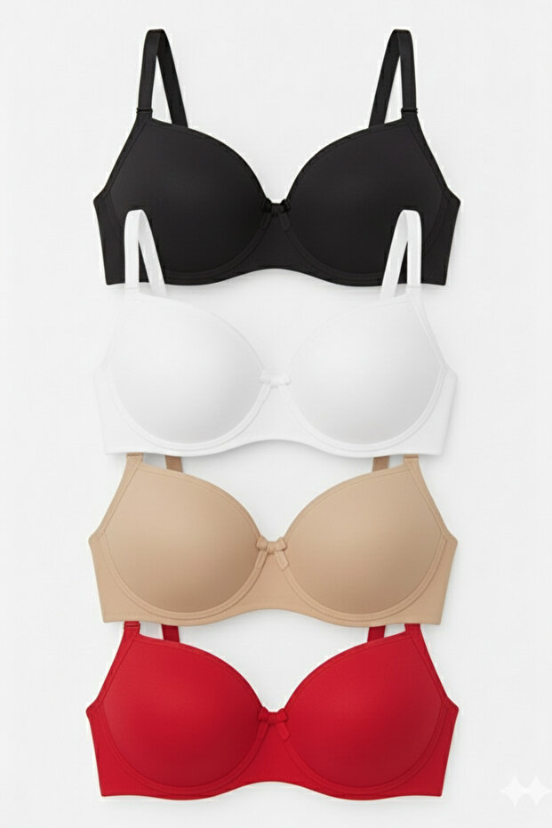 Women's Wire-Filled Supported Daily 4-Piece Bra Set