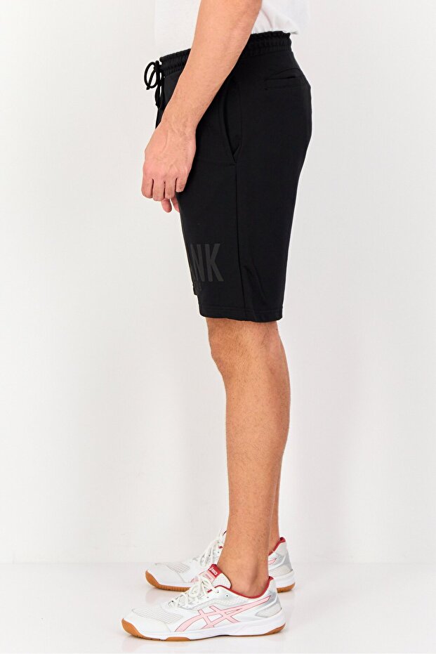 شورت رجالي أساسي بشعار العلامة التجارية، أسود - 4