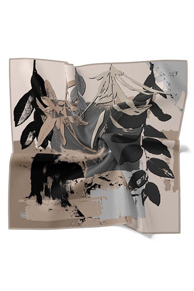 وشاح كريستالي لامع بنمط فرشاة الأوراق التجريدي - 2