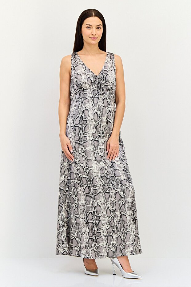 Women Animal Print Maxi Dress, Multicolor