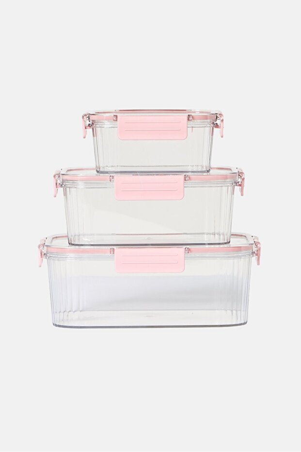 مجموعة تخزين أغطية كبس، 6 قطع، وردي - 3