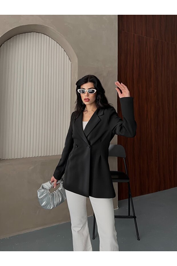 Double Button Blazer Jacket - 4