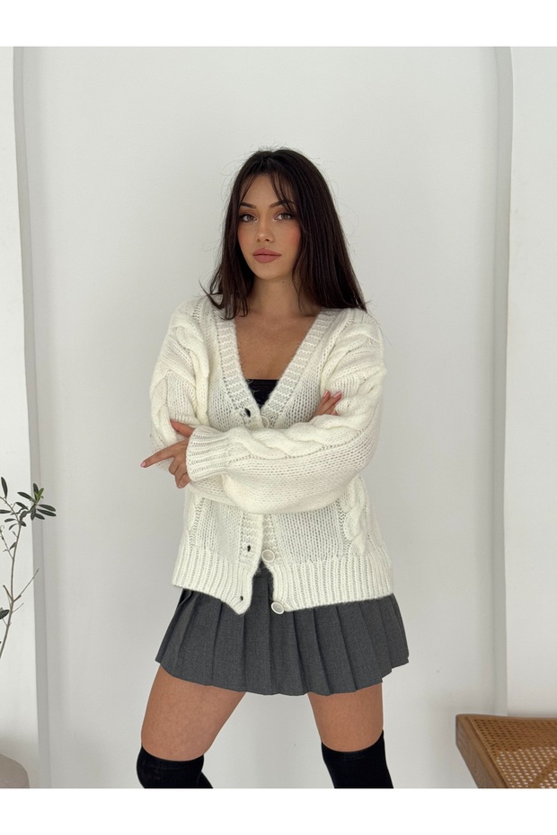 Extra Soft 4 Button V-Neck Cardigan - 1