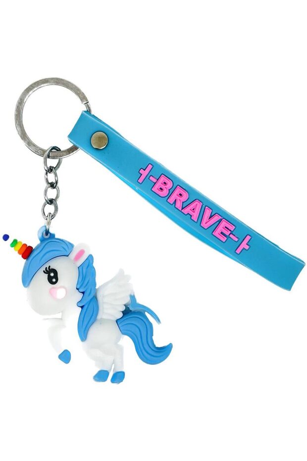 Toy Blue Unicorn Keychain
