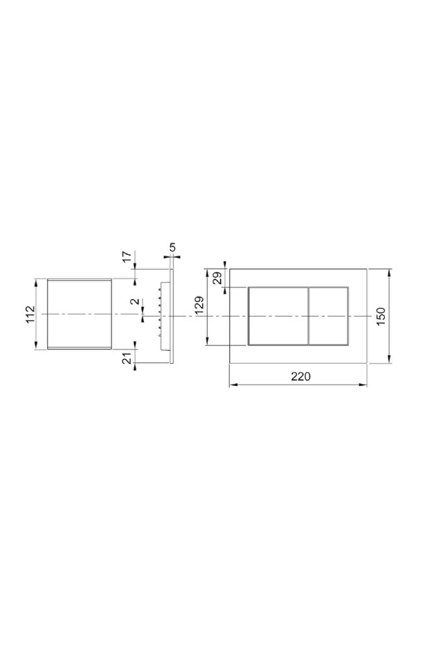 TECE FLUSH BUTTON MATTE BLACK - 7