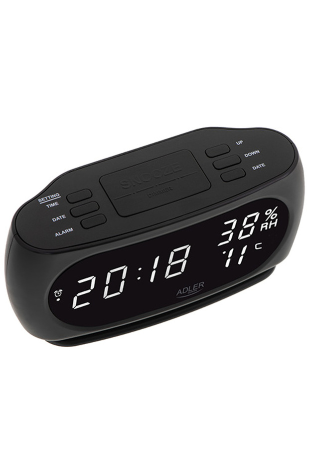 AD 1186 black Clock - Alarm clock with temperature and humidity measurement - 3